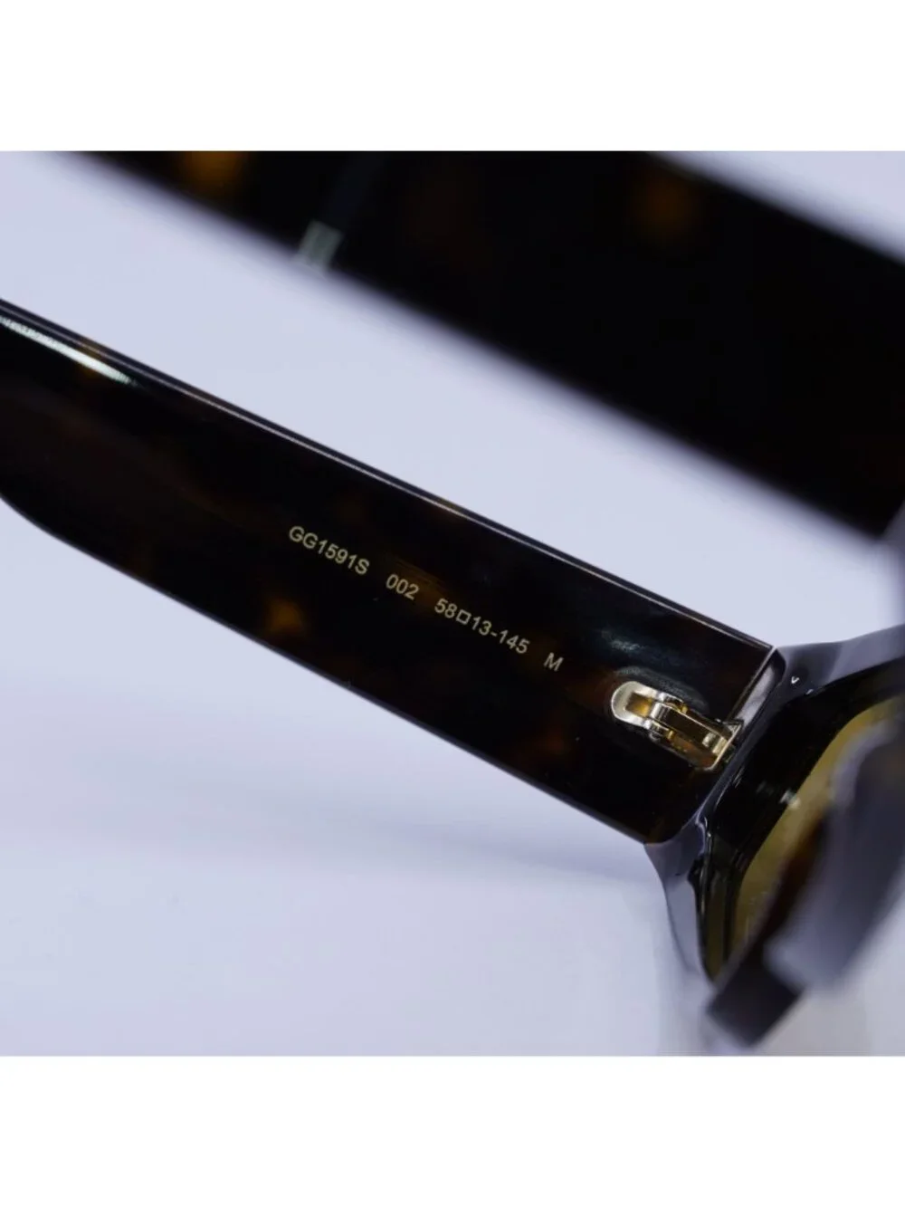 Gucci GG1591S 002 Sunglasses Havana Browline Frame, Yellow Lenses